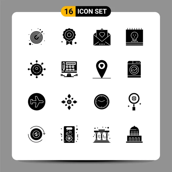 Set Modern Icons Sysymbols Signs Business Holiday Love Halloween Calendar — Vector de stock