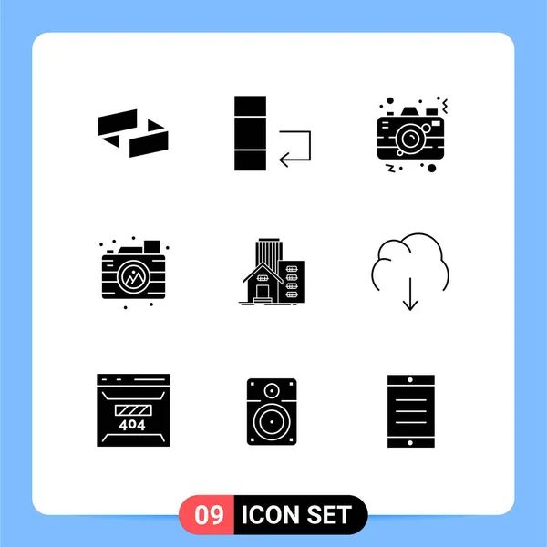 Stock Vector Icon Pack Line Signs Symbols Estate Image Photography — 스톡 벡터