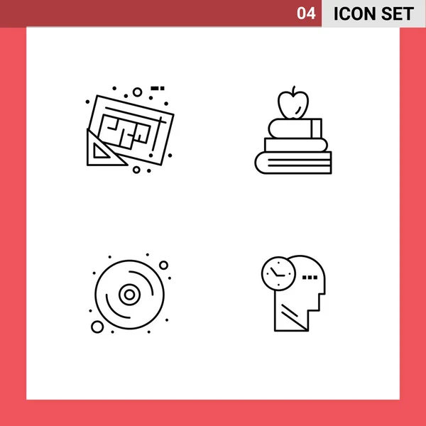 Stock Vector Icon Pack Line Signs Symbols Blueprint Computer Tools — 스톡 벡터