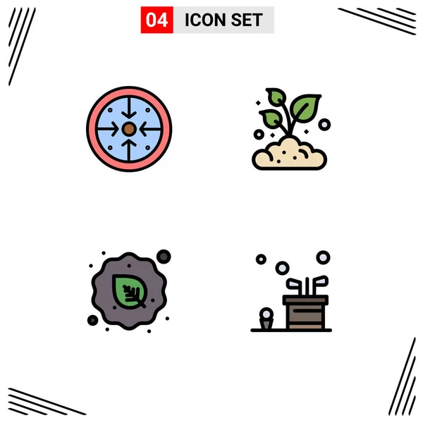 Set Modern Icons Sysymbols Signs Stages Diet Operation Farming Raw — Vector de stock