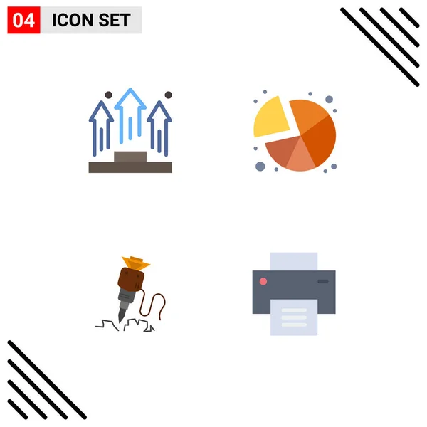 Interface Usuário Flat Icon Pack Modern Signs Symbols Business Broca — Vetor de Stock