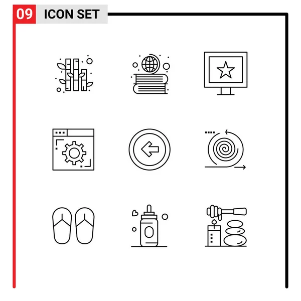 Creative Icons Modern Jelek Szimbólumok Felhasználói Felület Gomb Csillagok Nyíl — Stock Vector