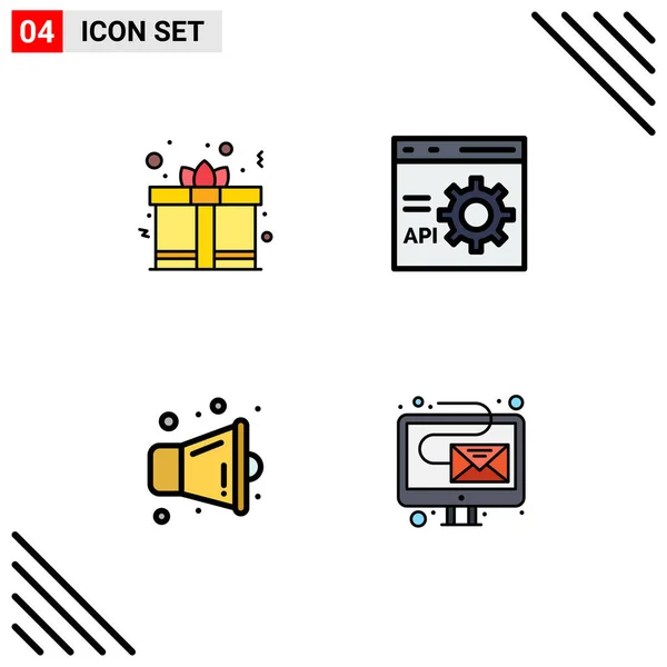 Stock Vector Icon Pack Líneas Signos Símbolos Para Día Megáfono — Archivo Imágenes Vectoriales