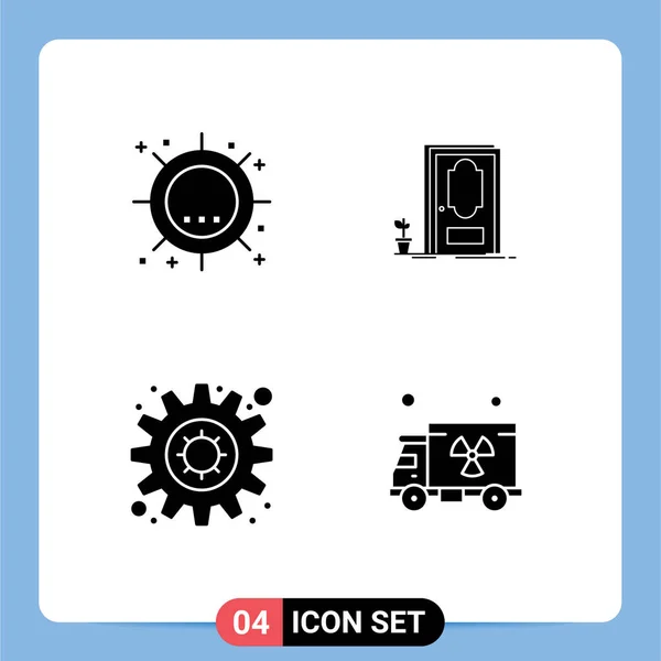 Stock Vector Icon Pack Line Signs Symbols Heat Gear Sunlight — Stock Vector