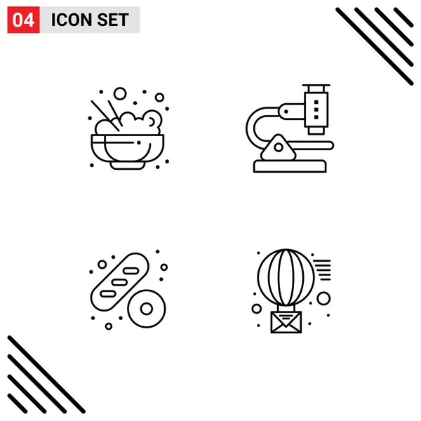 창의적 Chinese Cake Chemistry Microscope Mail Editable Vector Design Elements — 스톡 벡터