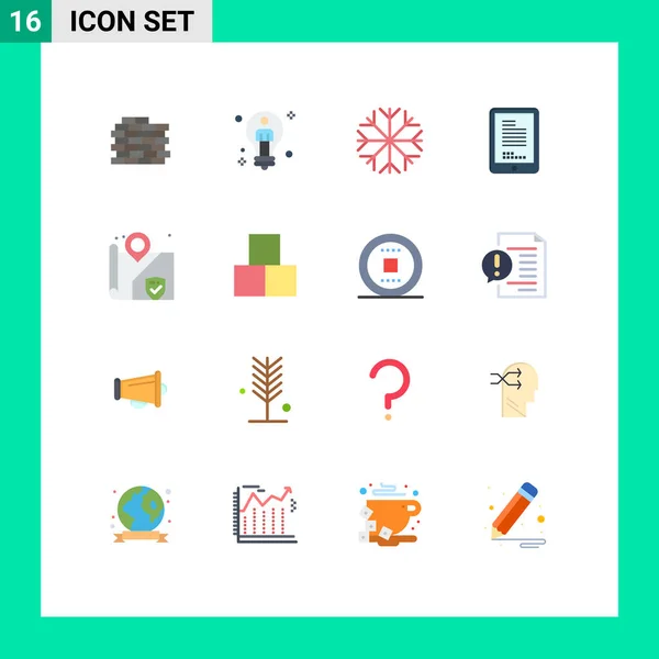 Pictogram Set Simple Flat Colors Surveillance Location Nature Cell Coding — 스톡 벡터