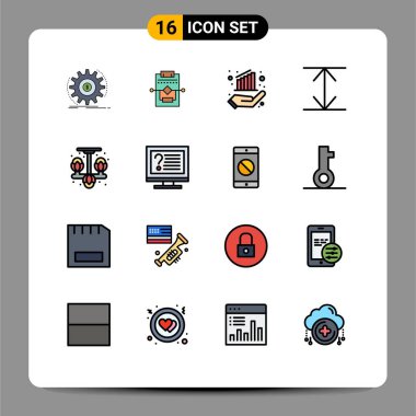 16 Yaratıcı Simge Modern İşaret ve giysi, ev, ayar, genişlet, elle düzenlenebilir yaratıcı vektör tasarım elementleri