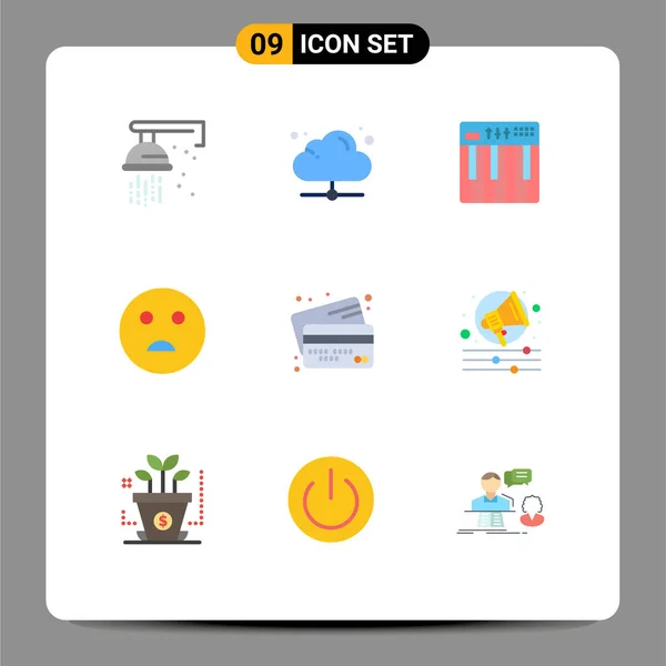 Pictogram Set Simple Flat Colors Cards School Controller Emojis Music — 스톡 벡터