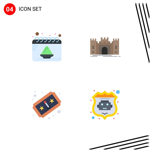 Universal Flat Icons Set Web Mobile Applications Calendrier Ticket Party — Image vectorielle