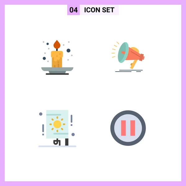 Pictogram Set Simple Flat Icons Autumn Festival Festival Audio Party — Stock Vector