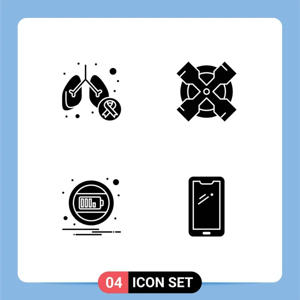 Benutzeroberfläche Solid Glyph Pack Moderner Zeichen Und Symbole Für Krebs — Stockvektor