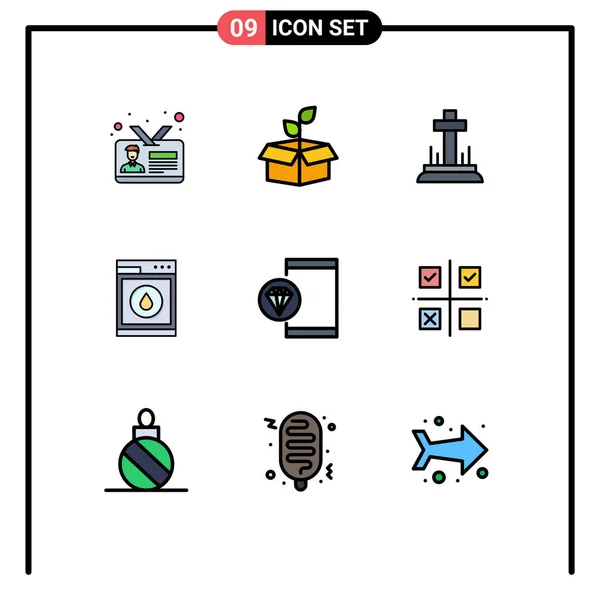Universal Icon Symbols Group Modern Filledline Flat Colors Robbot Machine — Stock Vector