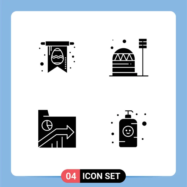 Universal Icon Symbols Gruppo Moderni Glifi Solidi Carta Dati Base — Vettoriale Stock