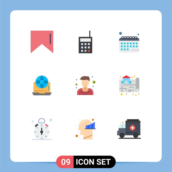 Stock Vector Icon Pack Mit Zeilenzeichen Und Symbolen Für Mensch — Stockvektor