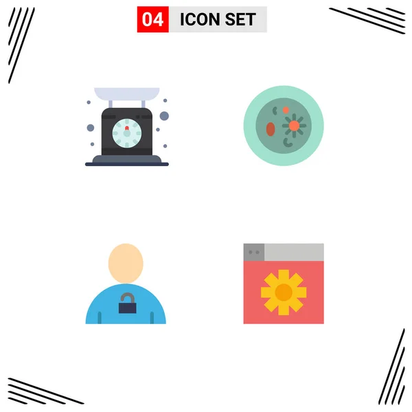 Universal Flat Icons Set Web Mobile Applications Check Weight Avatar — Image vectorielle