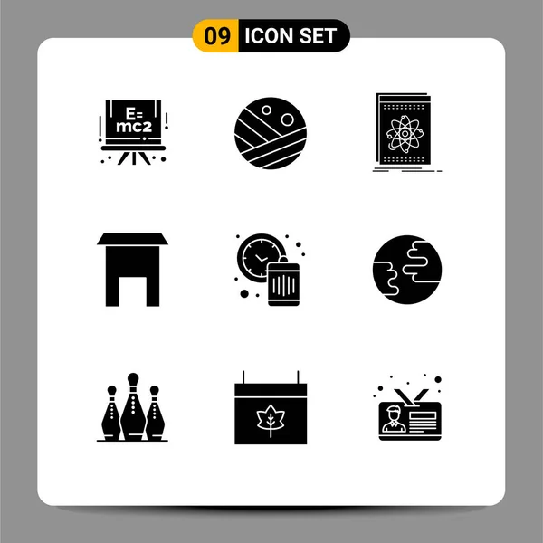 9 Creative Icons Modern Signs and Symbols of management, shop, application, marketplace, building Editable Vector Design Elements