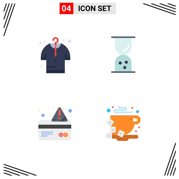 Group Modern Flat Icons Set Buy Credit Business Time Break — Stock Vector