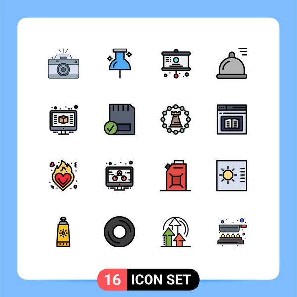 Creative Icons Modern Jelek Szimbólumok Építőipar Építészet Fórumon Enni Élelmiszer — Stock Vector