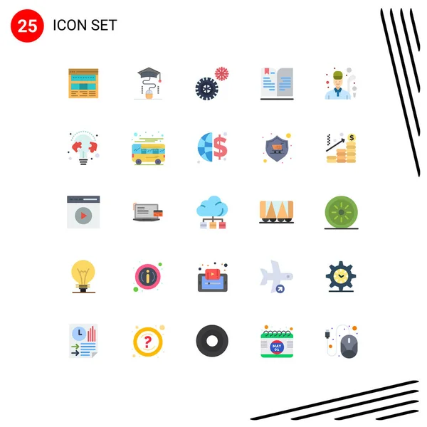 Universal Icon Symbols Group Modern Flat Colors Note Book Graduation — Stockvektor