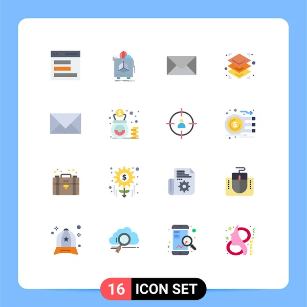 Creative Icons Modern Signs Sysymbols Email Contact Health Communication Layers — Archivo Imágenes Vectoriales