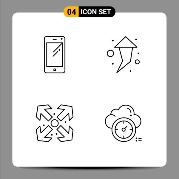 Universal Icon Symbols Group Modern Filledline Flat Colors Phone Enlarge — Διανυσματικό Αρχείο