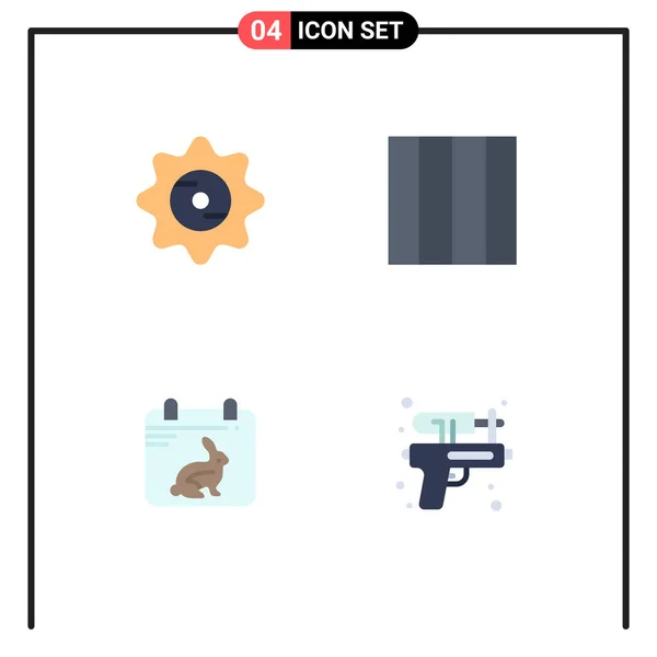 Mobile Interface Flat Icon Set Pictograms Bottle Date Food Calender — Stockový vektor