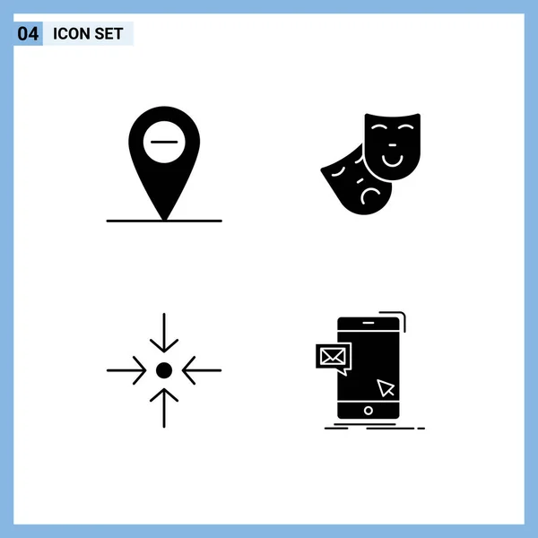 Conjunto Icones Modernos Símbolos Sinais Para Menos Diálogo Papel Colapso —  Vetores de Stock