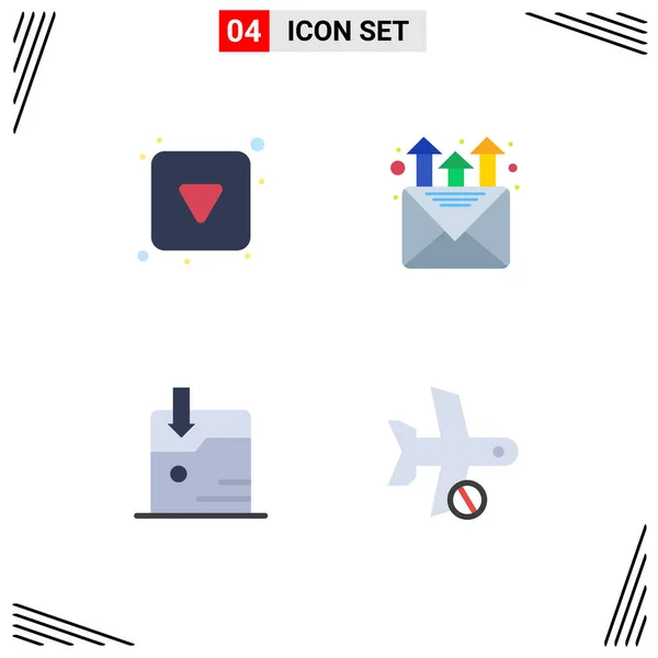 Set Vector Flat Icons Grid Play Button Technology Full Promotion — Stock Vector