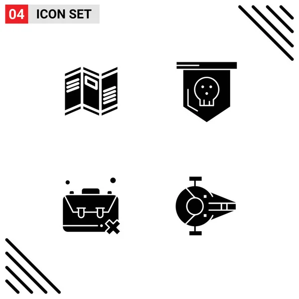 Stock Vector Icon Pack Line Signs Symbols Newspaper Jobless Paper — Stock Vector