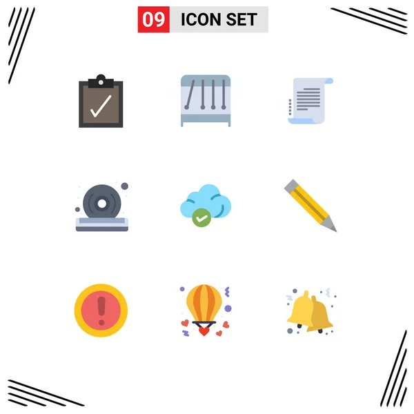 Universal Icon Symbols Group Modern Flat Colors Education Storage Screenplay — Vetor de Stock