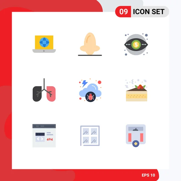 Stock Vector Icon Pack Líneas Signos Símbolos Para Infectados Pulmones — Archivo Imágenes Vectoriales