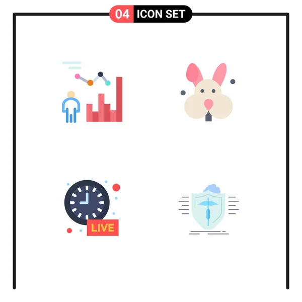 Creative Icons Modern Jelek Szimbólumok Chart Óra Menedzsment Húsvét Élő — Stock Vector