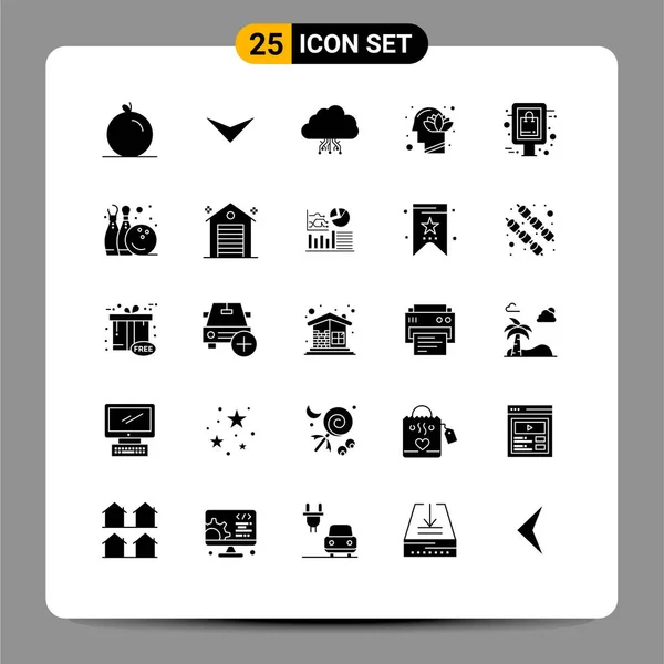 25个基本实心 可编辑向量设计元素的用户界面包 — 图库矢量图片