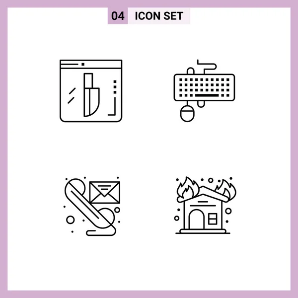 Creative Icons Modern Signs Sysymbols Evidence Email Security Keyboard Phone — Archivo Imágenes Vectoriales