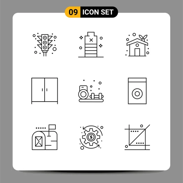 User Interface Outline Pack Modern Signs Symbols Hobby Wardrobe Power — Stock Vector