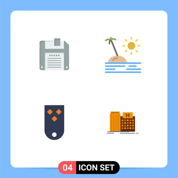 Set Modern Icons Symbols Signs Floppy Military Holiday Vacation Three — Stock Vector