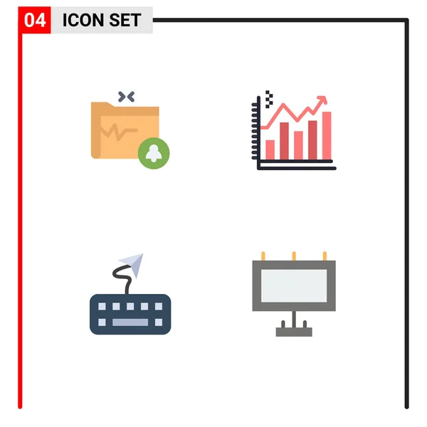 Interface Utilisateur Icône Plate Pack Signes Symboles Modernes Document Attacher — Image vectorielle