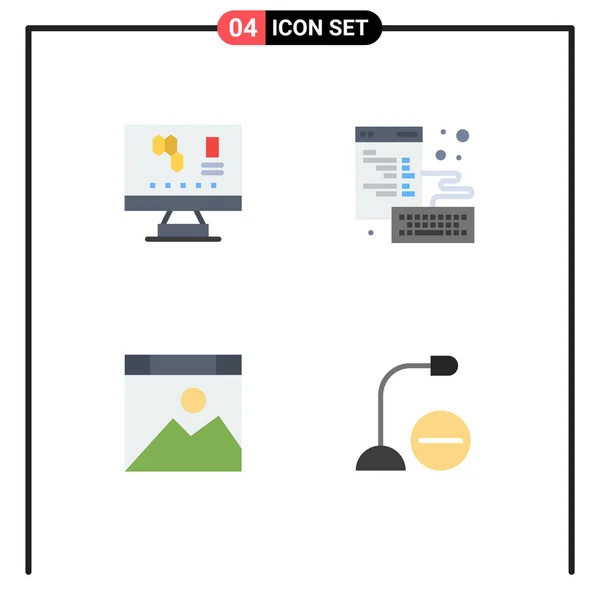 Universal Icon Symbols Group Modern Flat Icons Biology Computer Science — Vettoriale Stock
