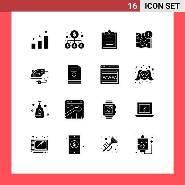 Stock Vector Icon Pack Line Signs Symbols Iron Electric Task — 图库矢量图片