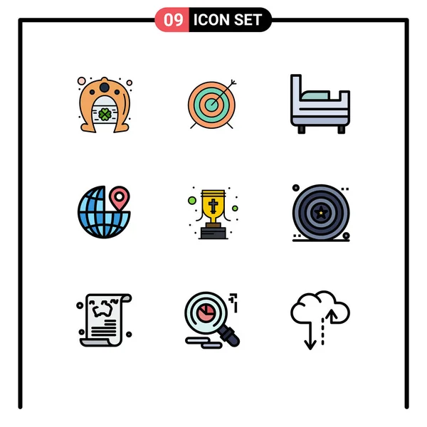Stock Vector Icon Pack Znaki Symbole Linii Świętowania Nagrody Łóżko — Wektor stockowy