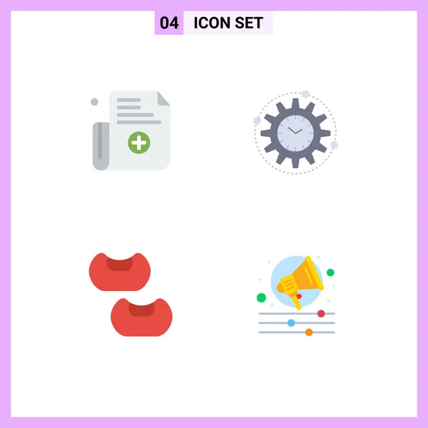 Modern Set Flat Icons Pictograph Form Food Efficiency Productivity Campaign — Stock Vector