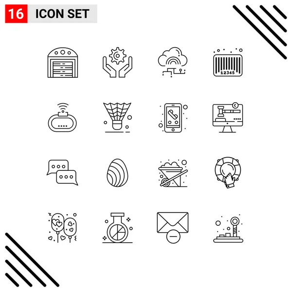 Vector Stock Icon Pack Líneas Señales Símbolos Para Dispositivos Código — Vector de stock