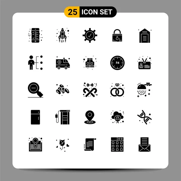 存储库 电子商务 电子商务 可编辑向量设计元素的25个行符号和符号的存储向量包 — 图库矢量图片