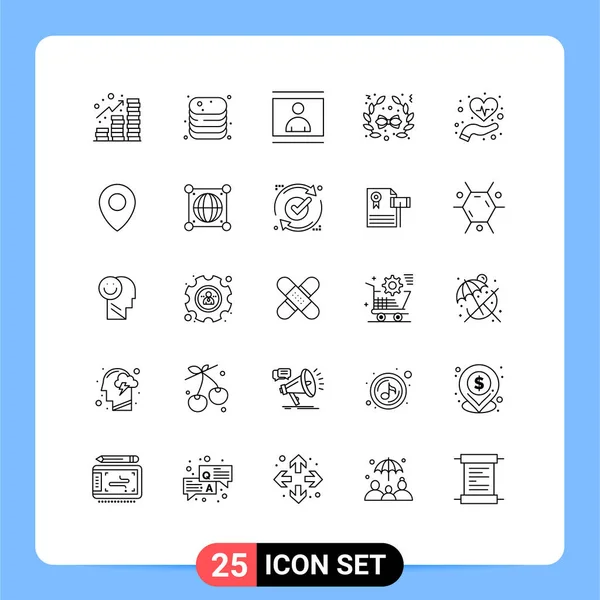 Universal Icon Symbols Group Modern Lines Care Christmas Shop Bow — Stockvektor