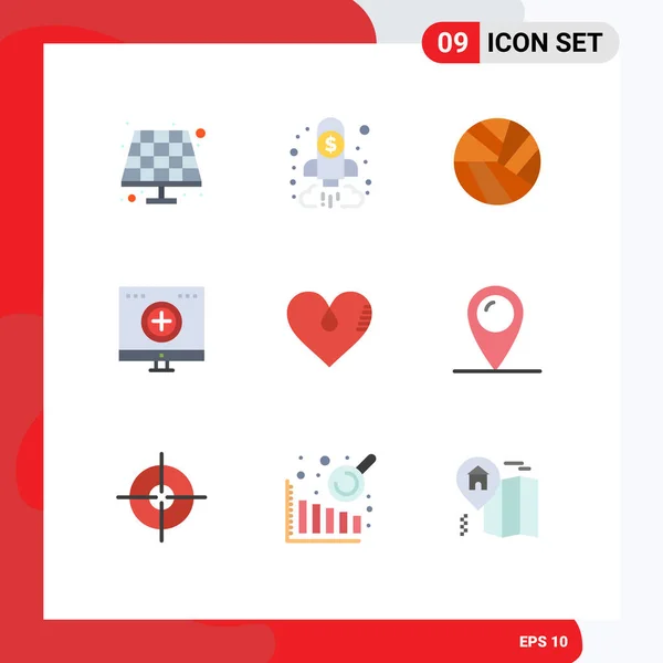 Universal Icon Symbols Group Modern Flat Colors Love Recovery Ball — Vettoriale Stock