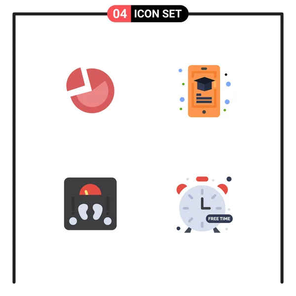 User Interface Pack Basic Flat Icons Pie Chart Health Business — Stockový vektor