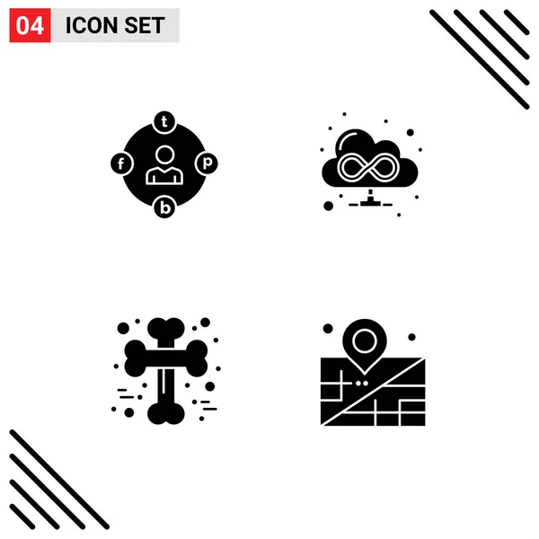 Iconos Creativos Signos Símbolos Modernos Las Redes Sociales Cross Bone — Vector de stock