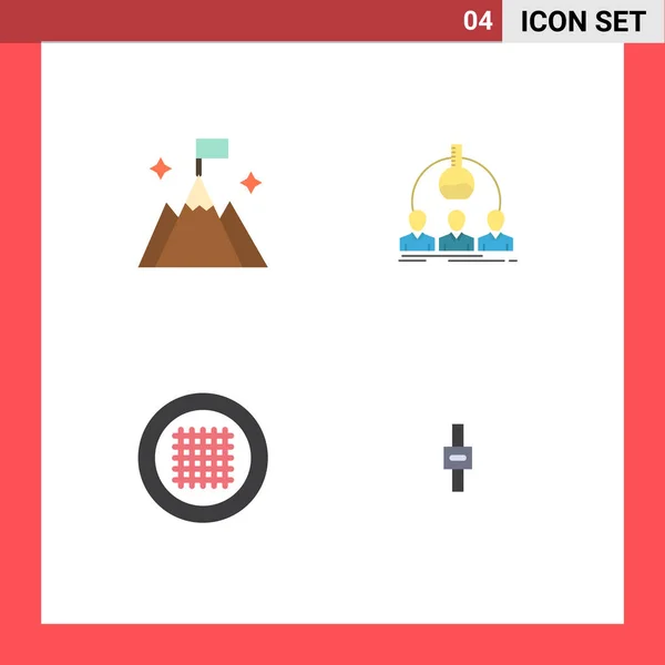 Stock Vector Icon Pack Line Signs Symbols Mountain Grid Interface — Stockový vektor