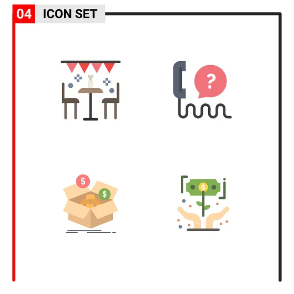 Flat Icon Pack Universal Symbols Celebration Support Outdoor Help Box — Image vectorielle