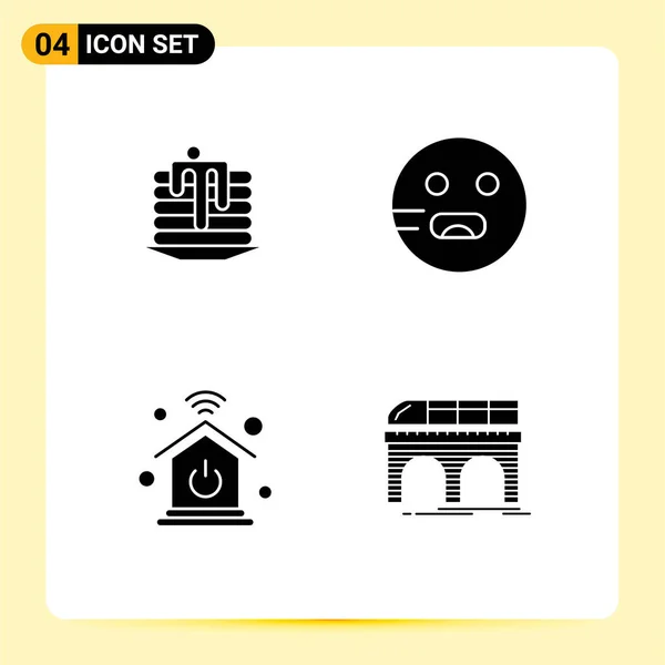 Universal Icon Symbols Group Modern Solid Glyphen Cake Intelligent Home — Stockvektor